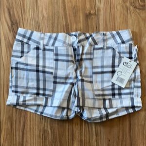 NWT Black and White Plaid Shorts